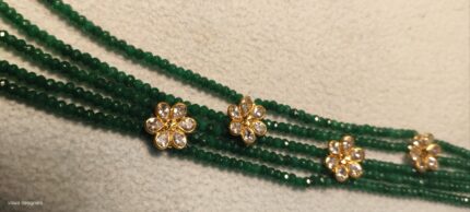 without earrings green floral mala
