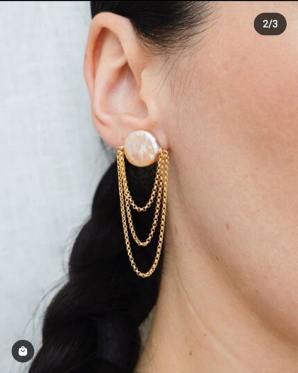 pearl chains earrings