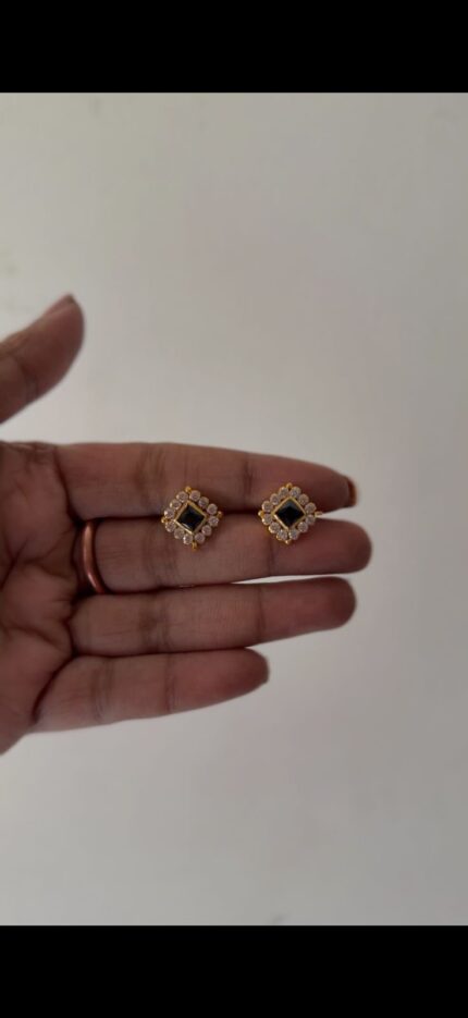 black and white diamond studs