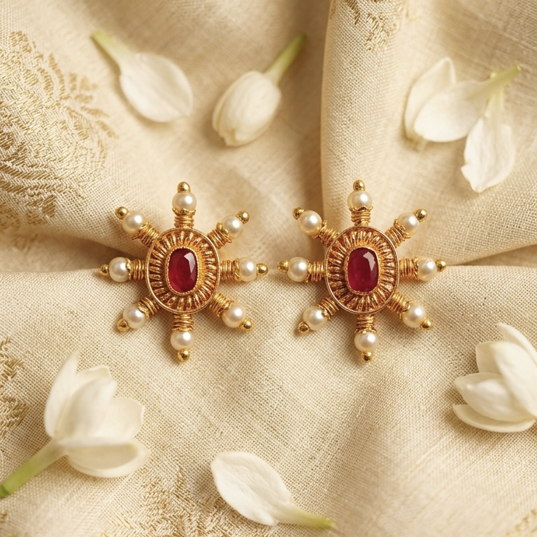 spring ruby studs