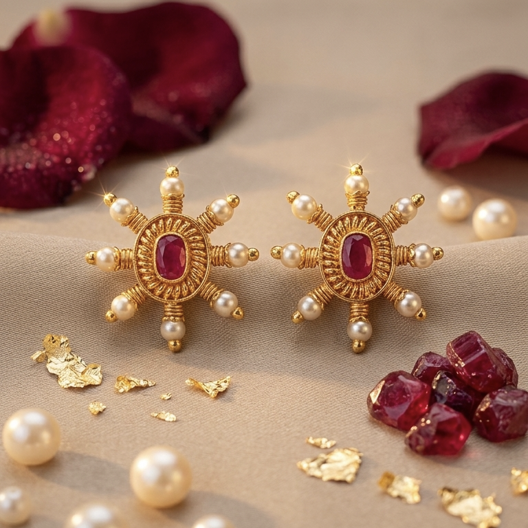 spring ruby studs - Image 5