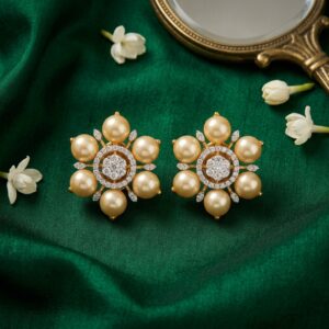 Southsea pearl Diamond finish studs