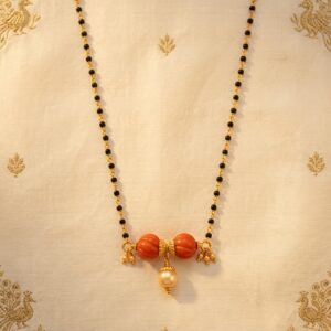 Coral black beads