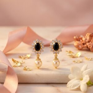 DIAMOND MULTICOLOR EARRINGS - Black