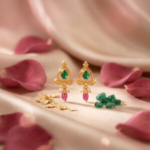 Gold pattern earrings