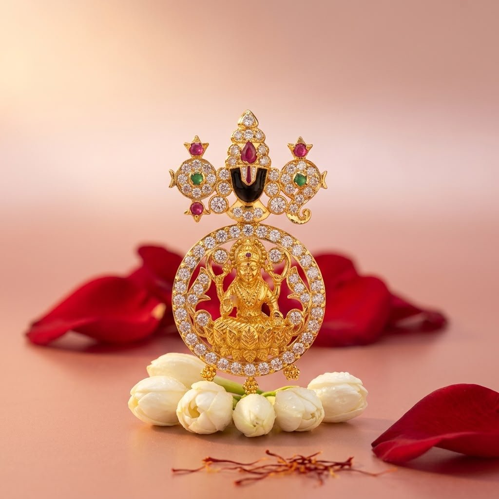lakshmi venkateswara pendent 916 & 18kt - Image 5