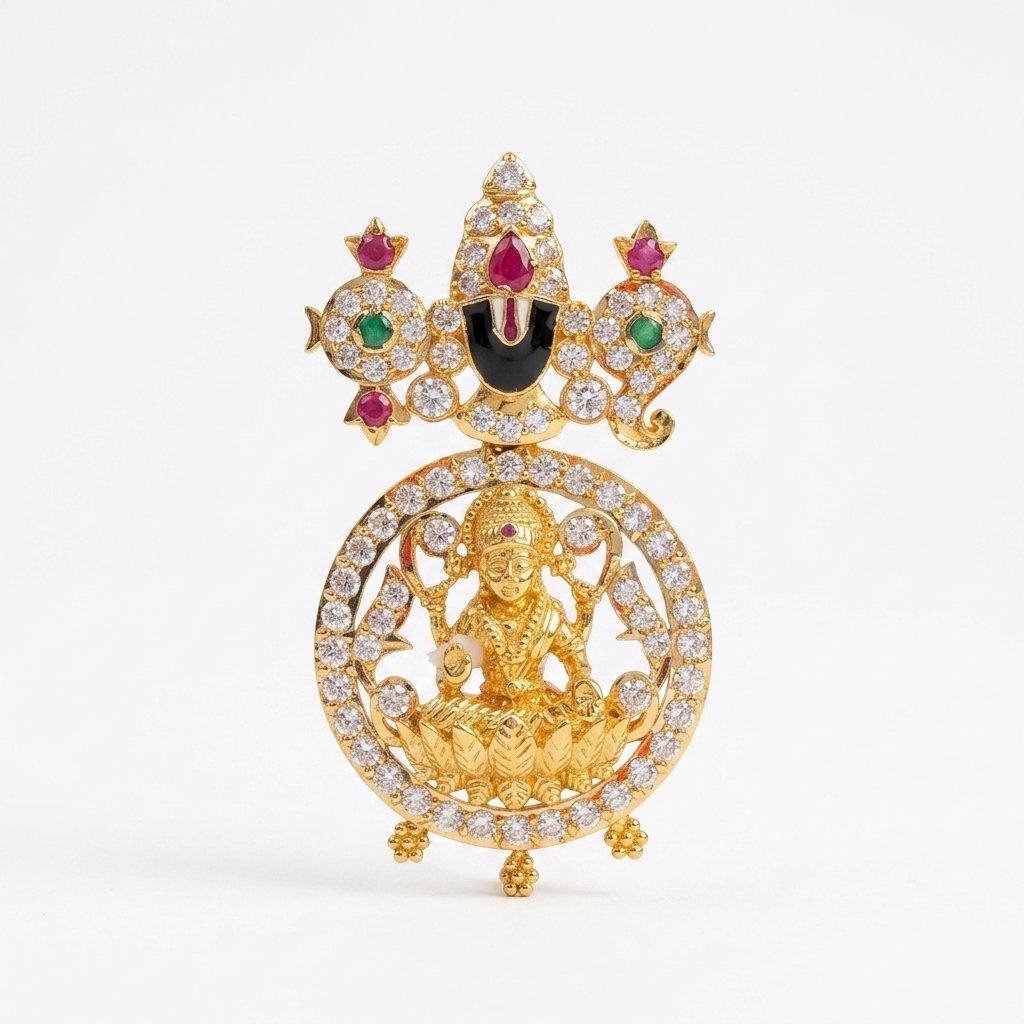 lakshmi venkateswara pendent 916 & 18kt - Image 4