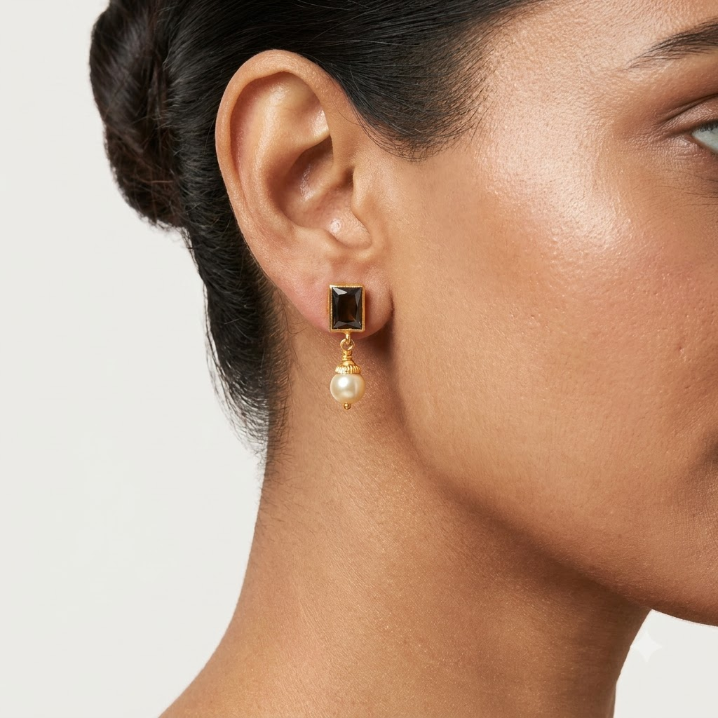 Black square earrings - Image 6