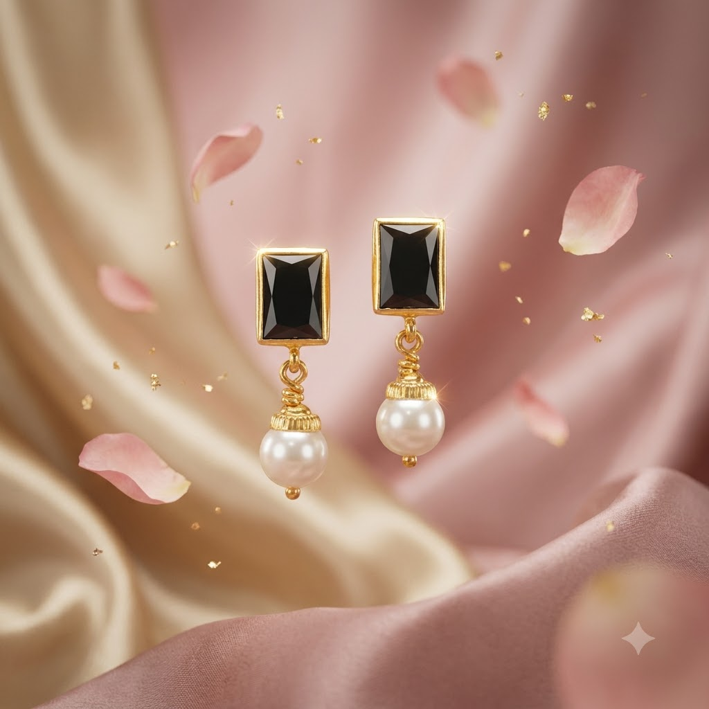 Black square earrings - Image 4