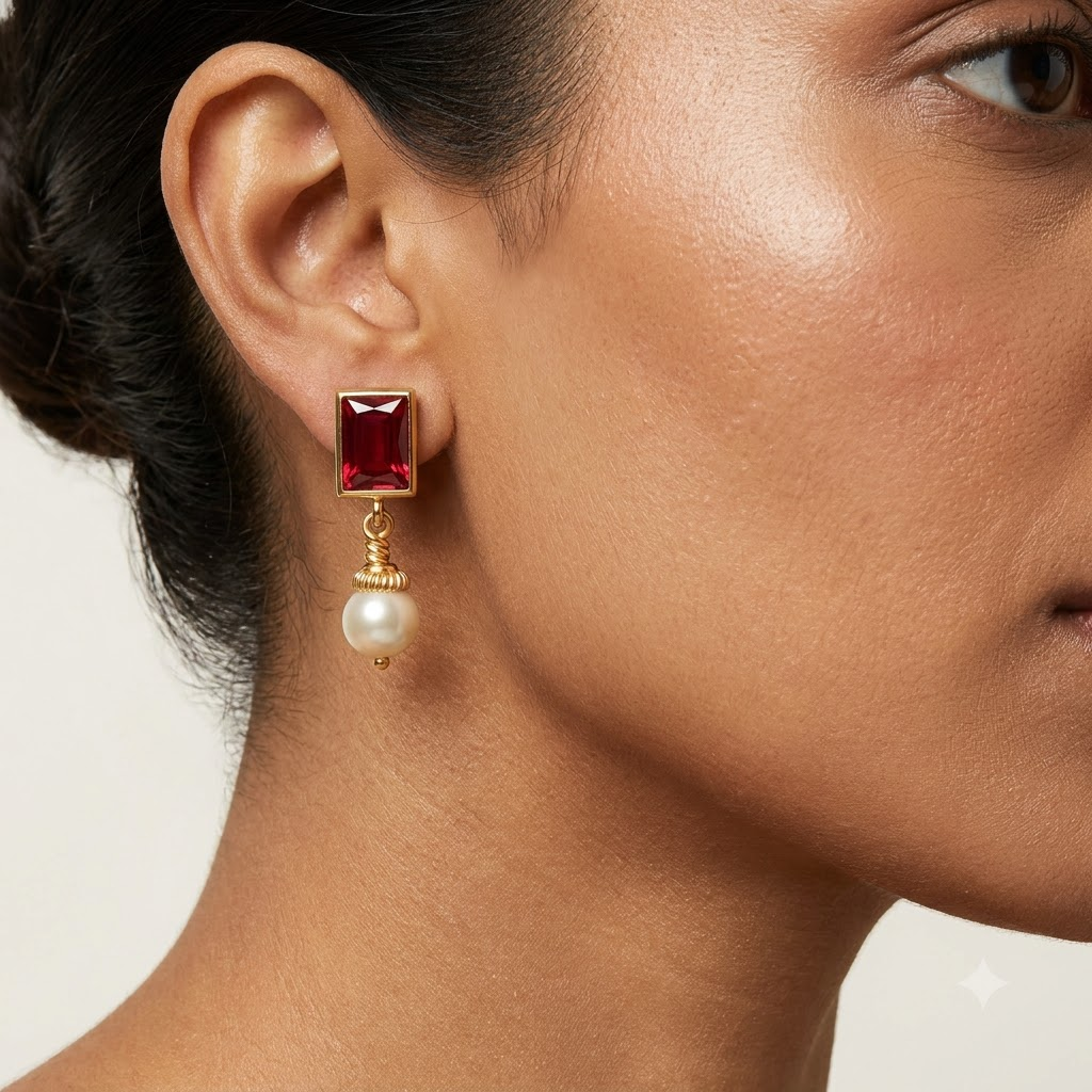 Black square earrings - Image 10