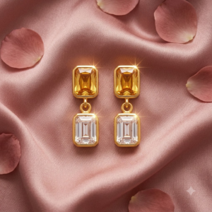 YELLOW SQUARE EARRINGS