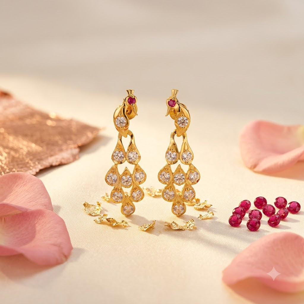 Peacock Earrings - Image 3