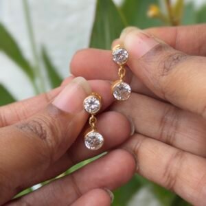 White stone earrings