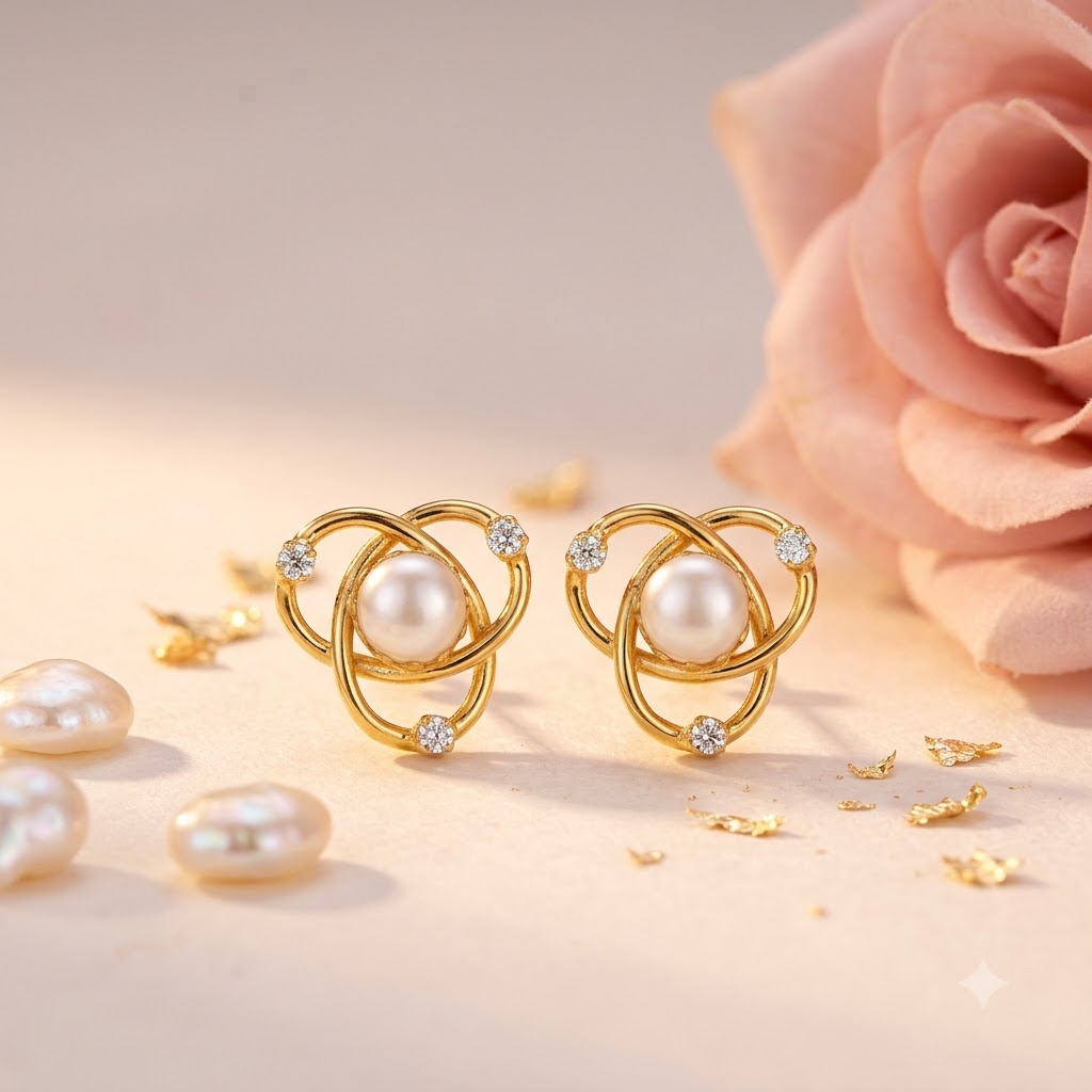 PEARL JILEBI STUDS - Image 4